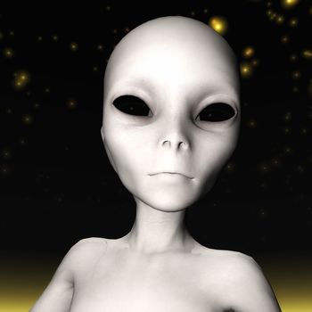 3D Illustration; 3D Rendering of an Alien