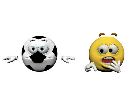 Two emoticon sport soccer and yellow