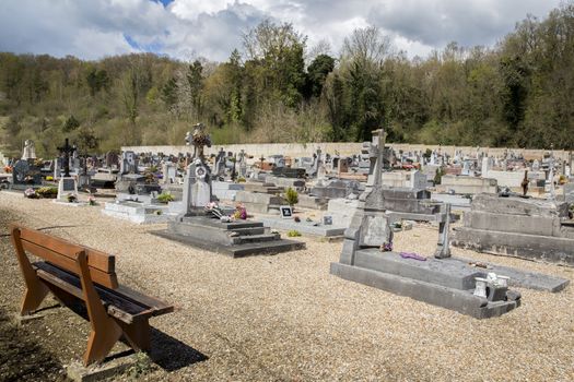 Typical French cemetery in the north of France