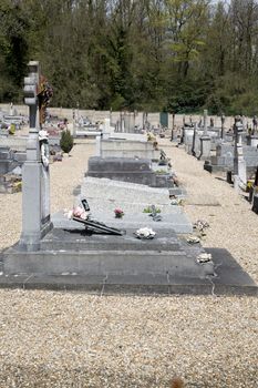 Typical French cemetery in the north of France