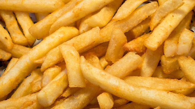 The close up of delicious french fries at food street market in Taipei, Taiwan.