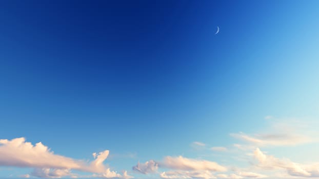 Cloudy blue sky abstract background, blue sky background with tiny clouds, 3d rendering

