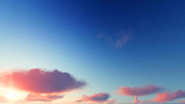 Cloudy blue sky abstract background, blue sky background with tiny clouds, 3d rendering

