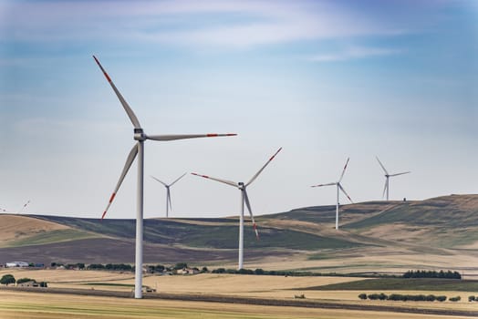 series of wind turbines on the italian landsdape