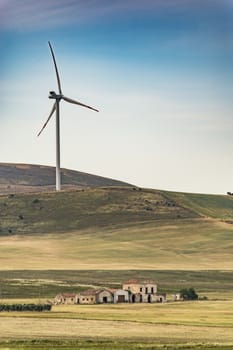 series of wind turbines on the italian landsdape