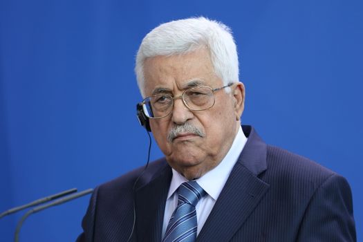 GERMANY, Berlin: Palestinian President Mahmoud Abbas looks on during a meeting at the chancellery in Berlin on April 19, 2016.The meeting covered the bilateral relations of the nations, the developments in the Palestinian territories and the Middle East peace process. 