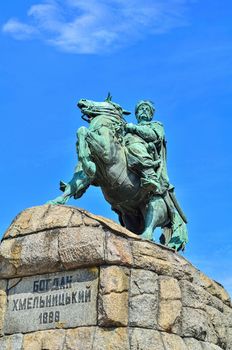 Famous monument of Bogdan Khmelnytsky in Kiev, Ukraine