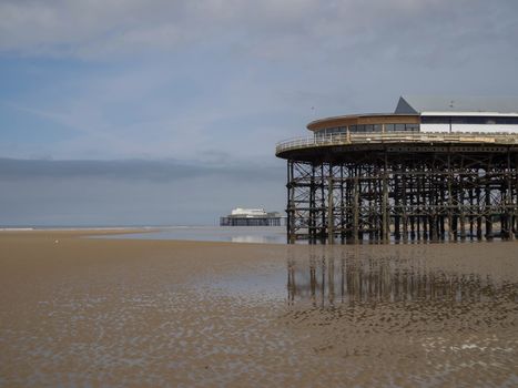 North pier,Blackpool,UK,viewed from Central pier.