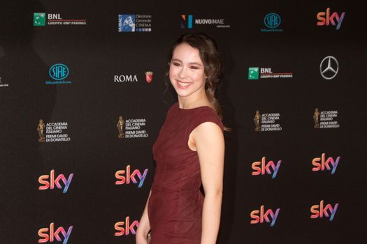 ITALY, Rome: Aurora Ramazzotti arrives at the 60. David di Donatello ceremony on April 18, 2016 in Rome, Italy.