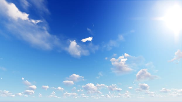 Cloudy blue sky abstract background, blue sky background with tiny clouds, 3d rendering

