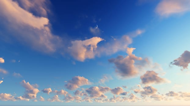 Cloudy blue sky abstract background, blue sky background with tiny clouds, 3d rendering

