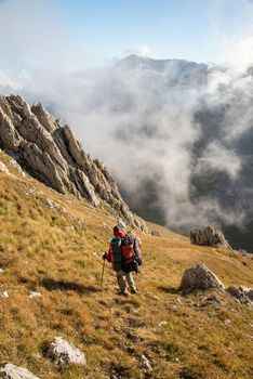 Tourist trip in the mountains of North-West Caucasus