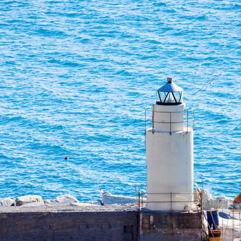 Camogli Lighthouse. Camogli, Liguria, Italy