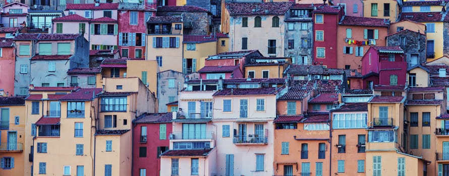 Architecture of Menton. Menton, Provence-Alpes-Cote d'Azur, France