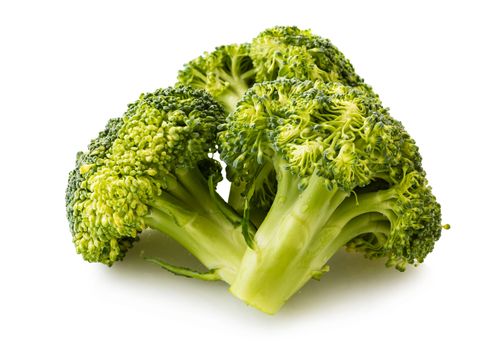 the broccoli close-up isolated on white background