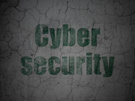 Privacy concept: Green Cyber Security on grunge textured concrete wall background