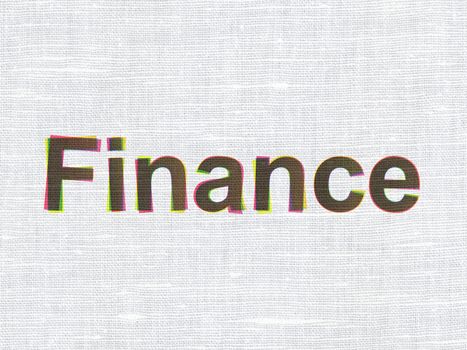 Money concept: CMYK Finance on linen fabric texture background