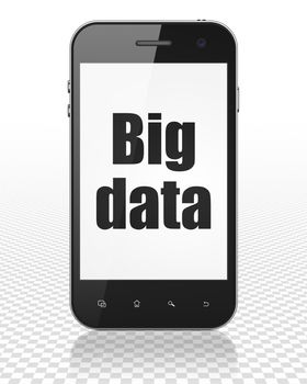 Data concept: Smartphone with black text Big Data on display, 3D rendering