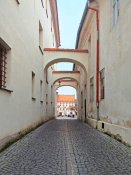 View on street in Ceska Lipa, Czech Republic