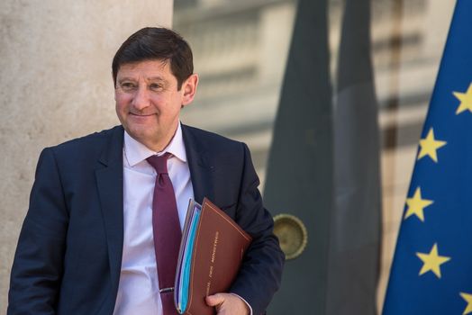 FRANCE, Paris: French minister for Cities, Youth and Sport Patrick Kanner leaves the Elysee presidential Palace following the weekly cabinet meeting, on April 20, 2016 in Paris.