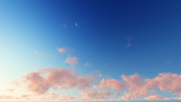 Cloudy blue sky abstract background, blue sky background with tiny clouds, 3d rendering

