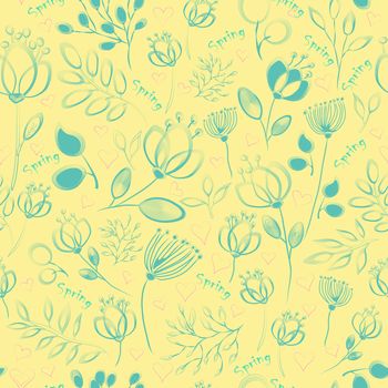 Trendy Seamless pattern with floral background