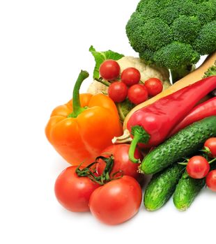 Vegetables on a white background