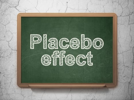 Medicine concept: text Placebo Effect on Green chalkboard on grunge wall background, 3D rendering