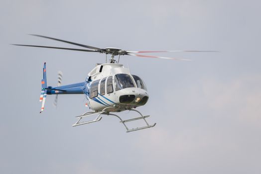 Helicopter in flight right after take-off
