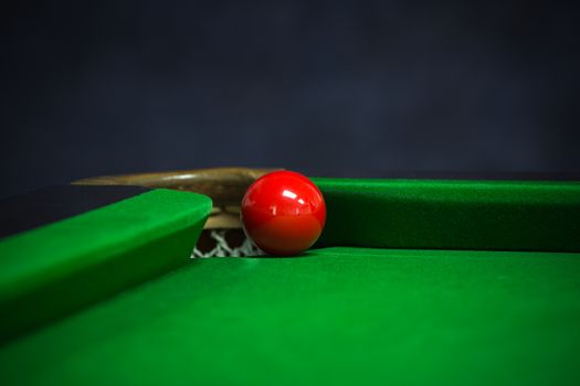 snooker balls set on a green table