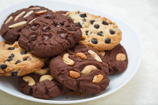 chocolate chip cookies and almond cookies