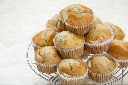 banana muffin on stainless rack