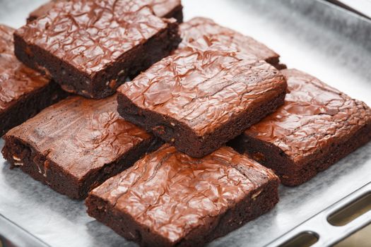 chocolae chip brownies with almond slice