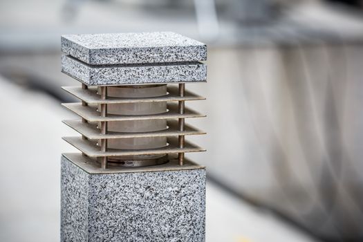 short sidewalk lamp decorate with granite