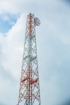 mobile phone tower in the sky