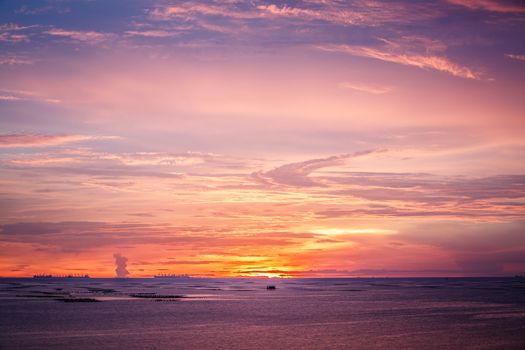 beautiful seascape and the twilight sky