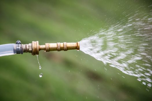 close up of high pressure water jet