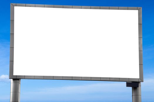 a big blank  billboards on the blue sky