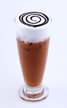 iced cappuccino with chocolate topping