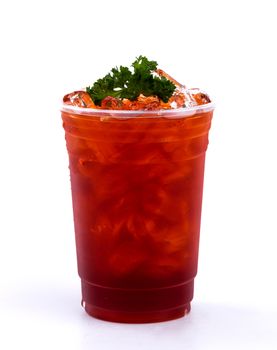 iced tea on white background