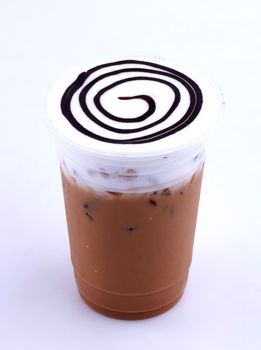 iced cappuccino with chocolate topping