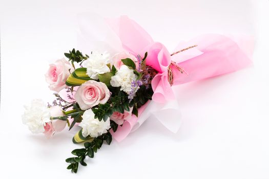 pink bouquet on white background