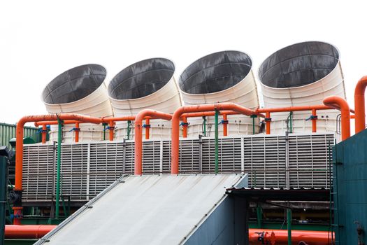 big air conditioner on roof of building