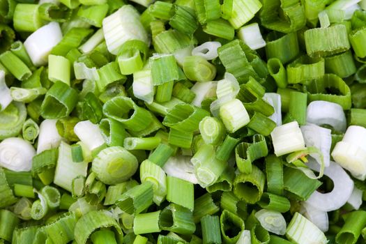 Cut green onion prepared for cooking