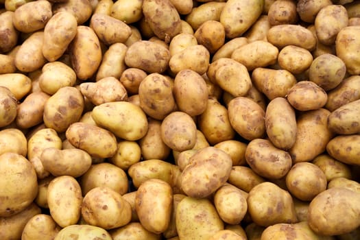 close up a lot of potatoes