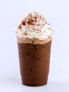 iced mocha with whip cream topping