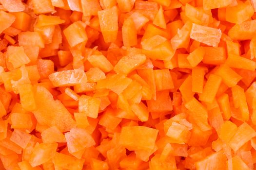 close up of chopped carrot