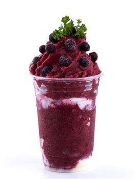 mixberry smoothies on white background