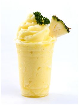 pineapple smoothies on white back ground