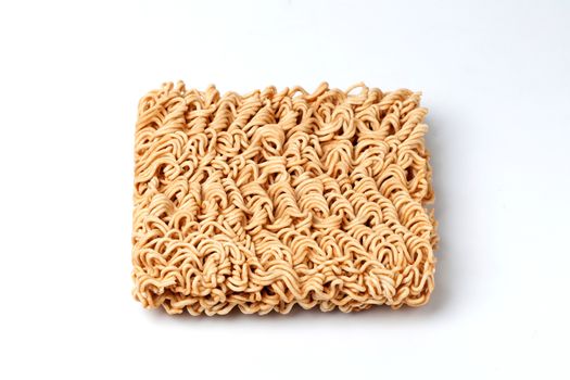 Dry noodle on white background